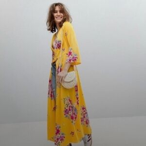 Free People Floral Yellow Maxi Dress